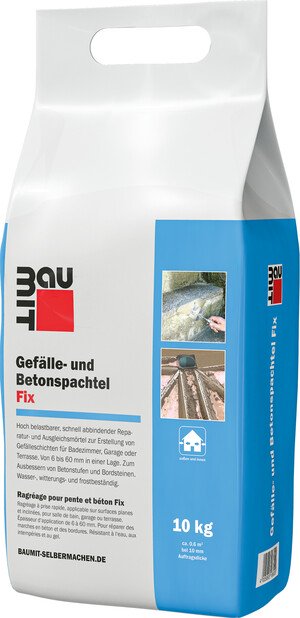 Der Gefälle- und Betonspachtel Fix ist im 10 kg Foliensack erhältlich.