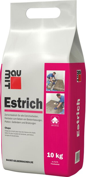 Der Baumit Estrich ist im 10 kg Foliensack erhältlich.